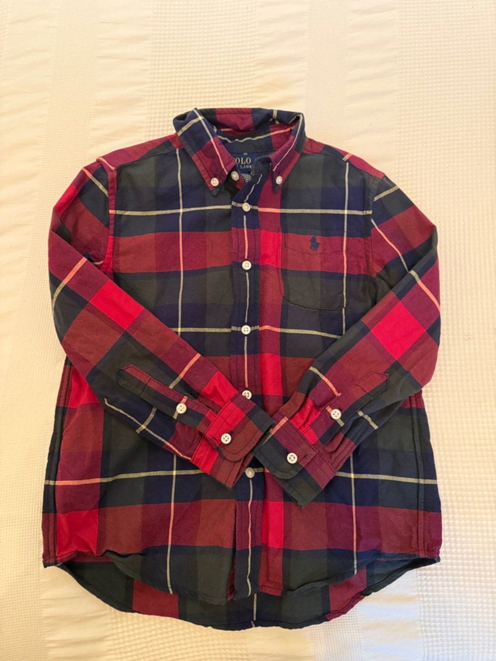 Polo by Ralph Lauren Red and Navy Plaid Button-Down Shirt